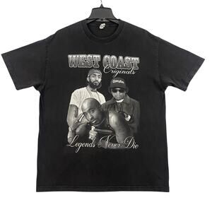 West Coast Originals Legends Never Die Mens XL Black T Shirt 2Pac Nipsey Eazy E
